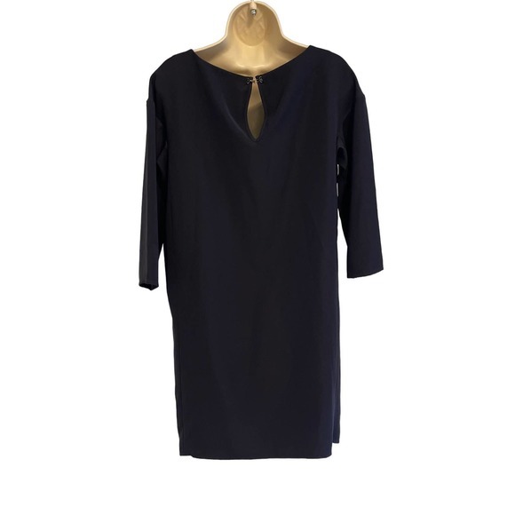 Ann Taylor Navy 3/4 Sleeve A Line Dress Side Pockets Medium Pre-owned - Picture 3 of 6